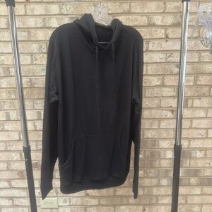 Bleusalt Black Drawstring Hoodie Sweatshirt - Men's Large